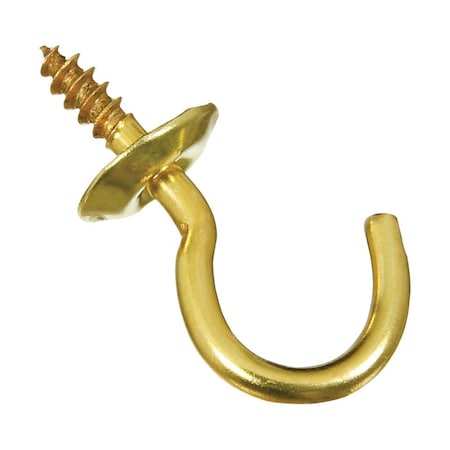 National Mfg Sales 0.62 in. Cup Hook, Solid Brass, 5PK 5706635